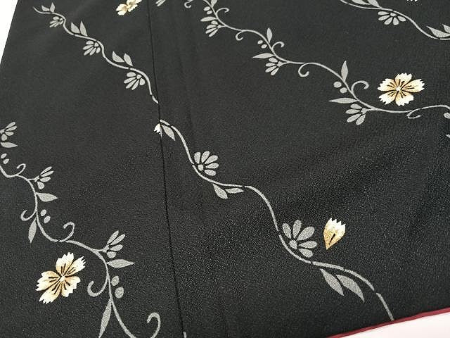 平和屋着物■小紋 枝桜文 黒地 洗える着物 CABM2357xe
