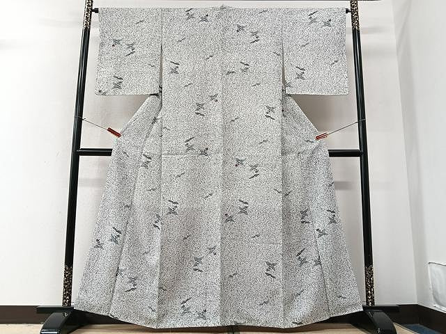 平和屋着物■小紋 草花文 たたき染め 洗える着物 CABM2358xe