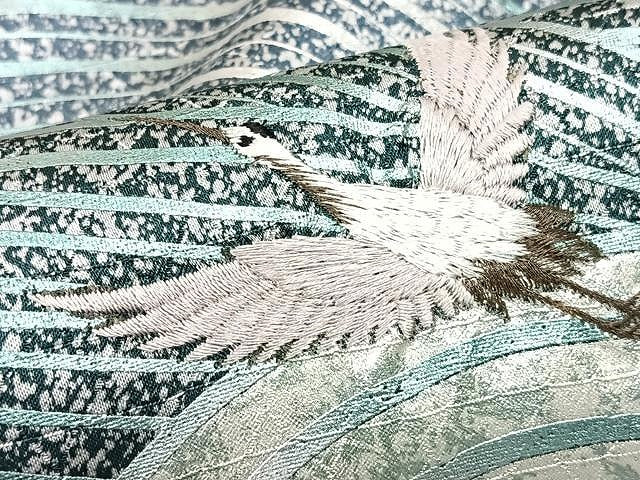 平和屋着物■訪問着 刺繍 飛鶴立波文 たたき染め 正絹 逸品 未使用 CABM2362xe