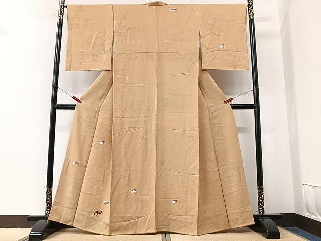 平和屋着物■訪問着 扇面花文 金彩 正絹 逸品 CABM2366xe