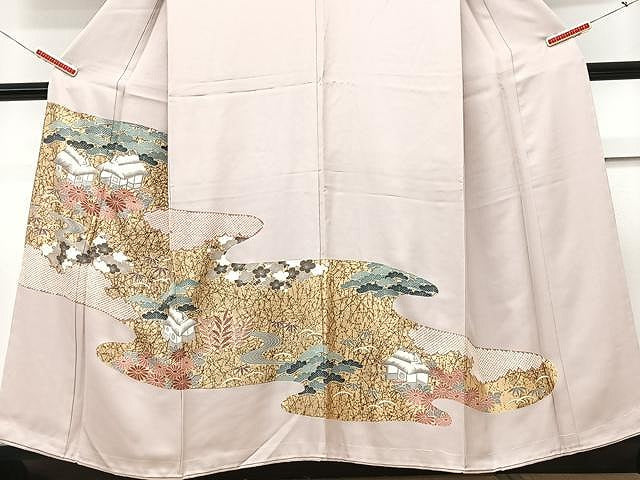 平和屋着物■豪華色留袖 刺繍 風景文 金彩 正絹 逸品 CABM2384xe