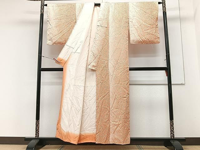 平和屋着物■上質な小紋 総絞り 間道 暈し染め 正絹 逸品 CABM2385xe