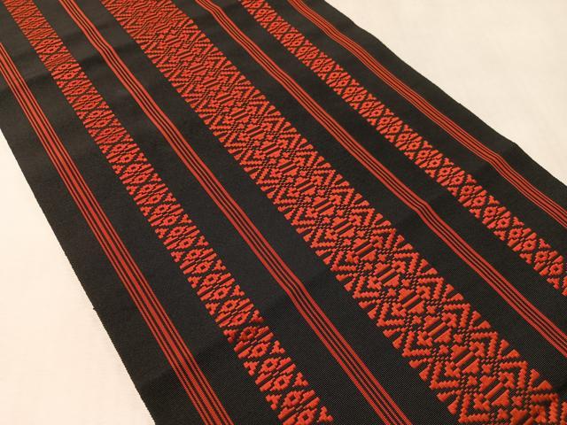 平和屋着物●本場筑前博多織 八寸名古屋帯 献上 黒地 正絹 逸品 CABM2815vp
