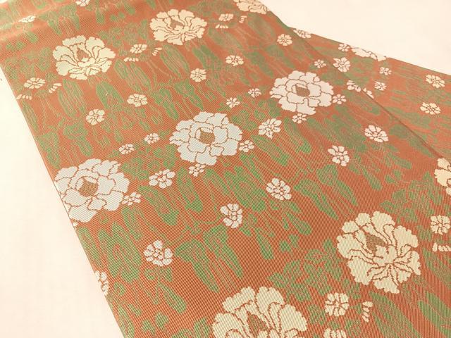 平和屋着物●俵屋 人間国宝 喜多川平朗 有職織物 九寸名古屋帯 蟹牡丹錦 正絹 逸品 CABM2819vp