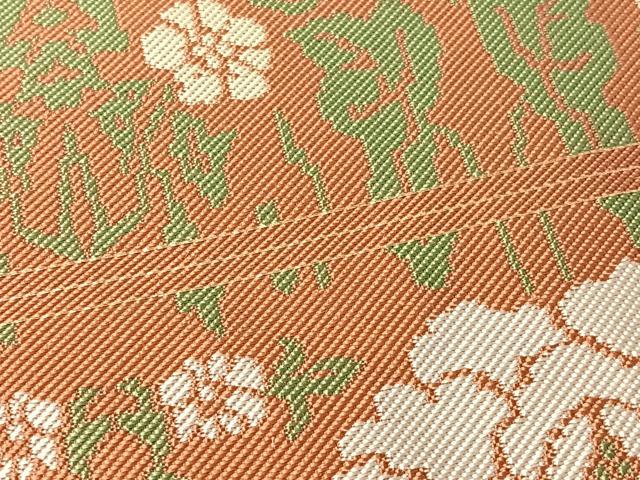 平和屋着物●俵屋 人間国宝 喜多川平朗 有職織物 九寸名古屋帯 蟹牡丹錦 正絹 逸品 CABM2819vp