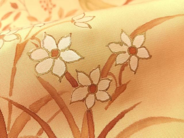 平和屋着物●塩瀬 九寸名古屋帯 手描き 枝花鳥文 金彩 正絹 逸品 CABM2840vp