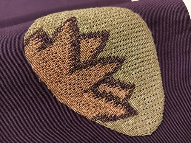 平和屋着物●アンティーク 大正ロマン 九寸開き名古屋帯 総刺繍 絽刺し 区限刺繍 貝合せ花文 金銀糸 正絹 逸品 CABM2842vp