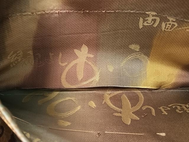 平和屋着物●田村蛍成 蛍庵 両面 全通柄 本袋帯 吉祥花文 金糸 証紙付き 日本製 正絹 逸品 未使用 CABM2855vp