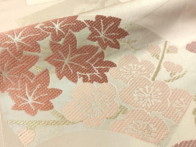 平和屋着物●西陣 川島織物 六通柄 本袋帯 地紙花文 金銀糸 正絹 逸品 CABM2873vp