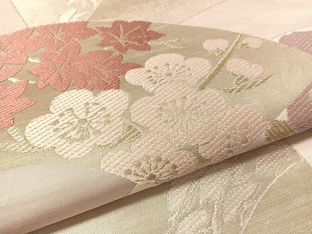 平和屋着物●西陣 川島織物 六通柄 本袋帯 地紙花文 金銀糸 正絹 逸品 CABM2873vp