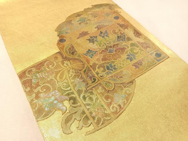 平和屋着物●西陣 川島織物 本金 太鼓柄 本袋帯 螺鈿箔 更紗唐草文 三越扱い 正絹 逸品 未使用 CABM2875vp