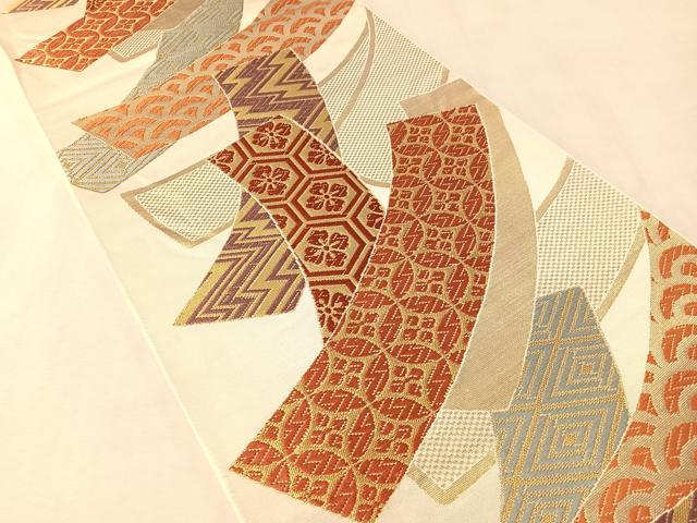 平和屋着物●西陣 川島織物 六通柄 本袋帯 唐織 短冊吉祥文 金糸 正絹 逸品 CABM2883vp