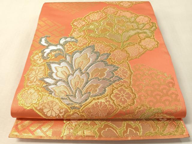 平和屋着物●西陣 川島織物 六通柄 本袋帯 更紗吉祥文 金銀糸 正絹 逸品 CABM2884vp