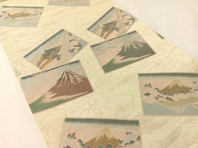 平和屋着物●西陣 川島織物 六通柄 本袋帯 富嶽三十六景 金銀糸 正絹 逸品 CABM2887vp