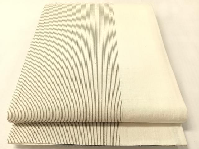 平和屋着物▽十日町 名門青柳謹製 櫛引織 赤城紬 草木染 両面 太鼓柄袋帯 スリーシーズン 春夏秋 よろけ縞 正絹 逸品 CABM2894vp