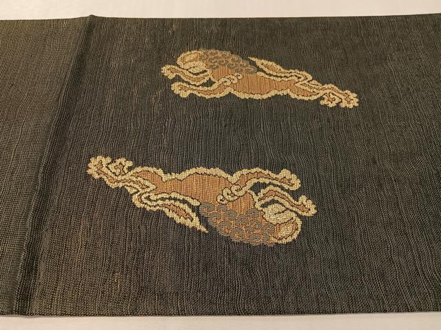 平和屋着物●西陣 鷹匠謹製 六通柄袋帯 狩鞍 金糸 正絹 逸品 CABM2896vp