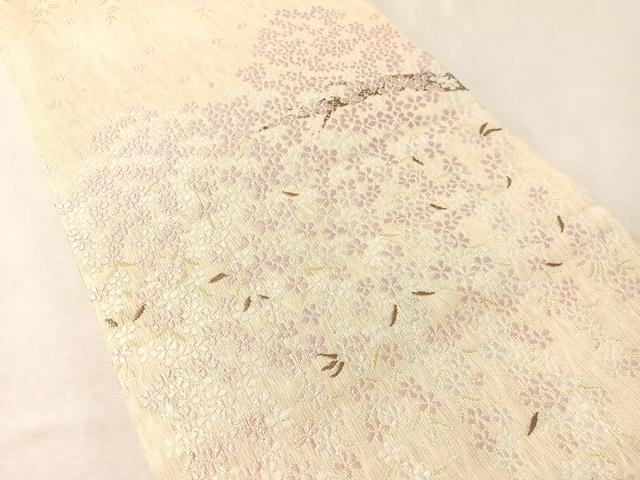平和屋着物▽西陣 橋本織謹製 両面 両方向 全通柄袋帯 スリーシーズン 春夏秋 唐織 櫛織 春夏秋冬 四季 金糸 証紙付 正絹 逸品 CABM2897vp