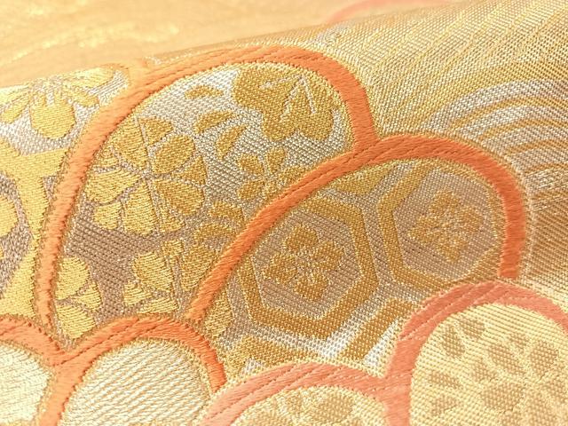 平和屋着物●西陣 川島織物 六通柄 本袋帯 唐織 立波花文 正絹 逸品 CABM2915vp