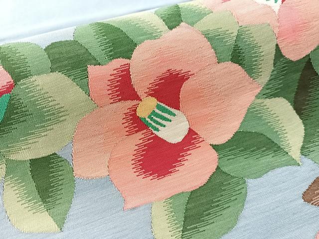 平和屋着物●爪掻き本綴れ 太鼓柄袋帯 枝椿 正絹 逸品 CABM2946vp