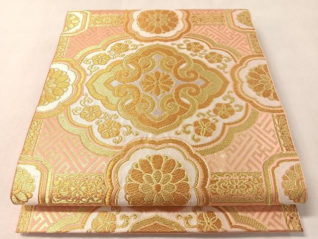 平和屋着物●西陣 川島織物 六通柄 本袋帯 天井花文 金糸 正絹 逸品 CABM2958vp