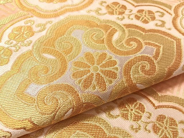 平和屋着物●西陣 川島織物 六通柄 本袋帯 天井花文 金糸 正絹 逸品 CABM2958vp