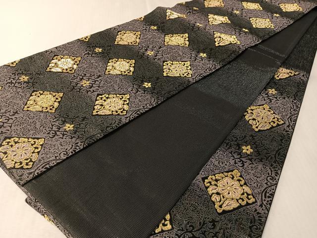 平和屋着物▽六通柄袋帯 スリーシーズン 春夏秋 唐織 櫛織 菱花文 金銀糸 正絹 逸品 未使用 CABM2964vp