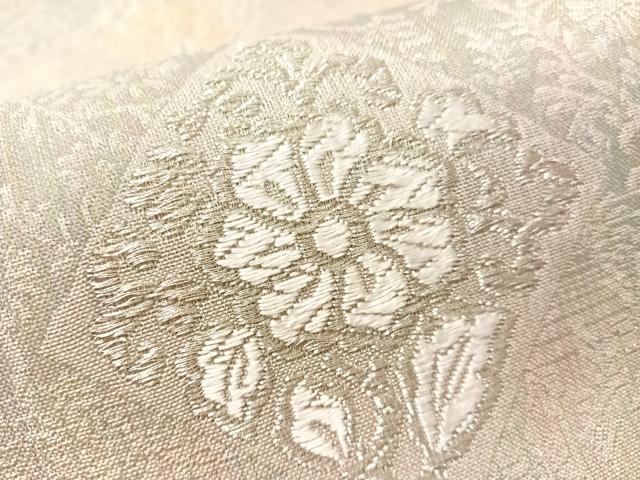 平和屋着物▽六通柄袋帯 スリーシーズン 春夏秋 唐織 櫛織 菱花文 金銀糸 正絹 逸品 CABM2965vp