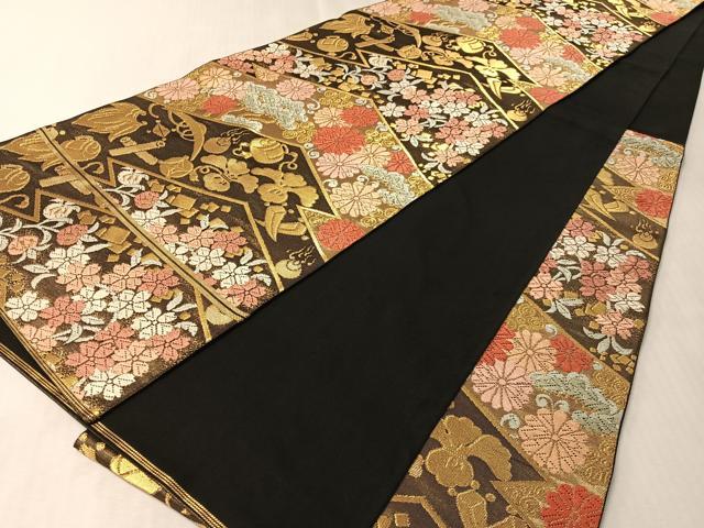 平和屋着物●西陣 川島織物 六通柄 本袋帯 唐織 松皮宝尽し花文 金糸 正絹 逸品 CABM2969vp