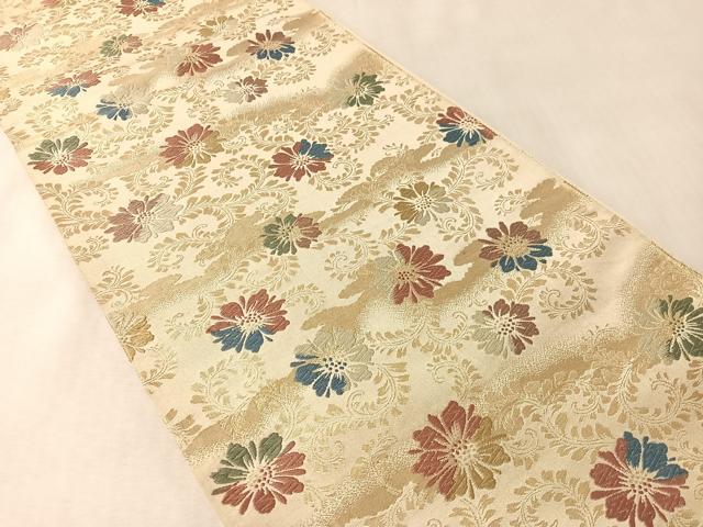 平和屋着物●六通柄袋帯 唐織 花唐草文 金糸 正絹 逸品 CABM2974vp