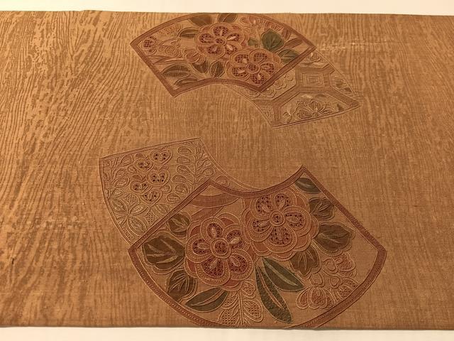 平和屋着物●中国三大刺繍 スワトウ相良刺繍 総刺繍 太鼓柄袋帯 地紙藤花文 金彩 正絹 逸品 CABM2976vp