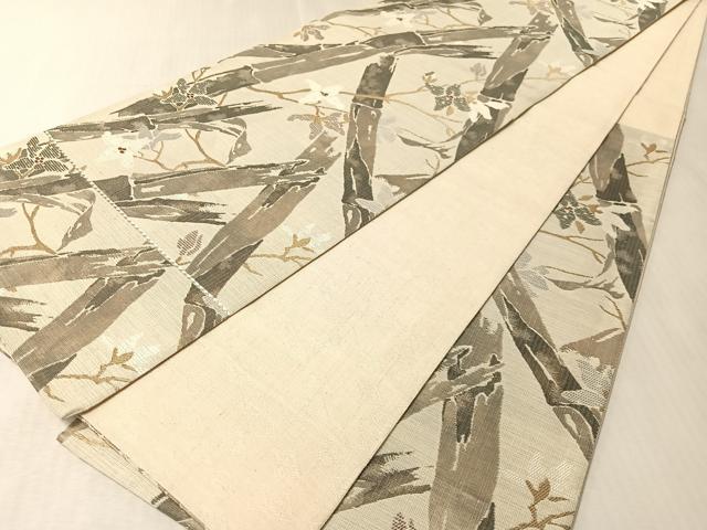 平和屋着物●西陣 木野織物 菱屋善兵衛謹製 六通柄袋帯 竹花文 金糸 正絹 逸品 CABM2991vp