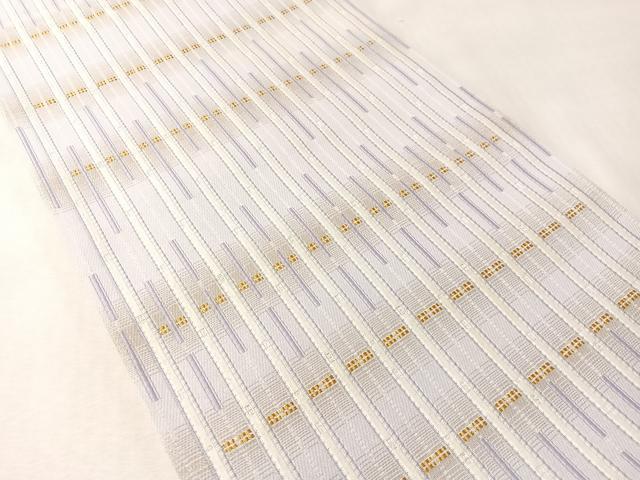 平和屋着物●六通柄袋帯 間道 銀糸 正絹 逸品 CABM2995vp