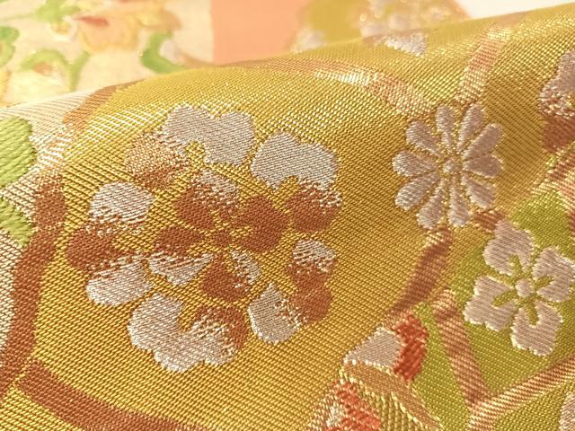 平和屋着物●西陣 川島織物 六通柄 本袋帯 道長更紗花文 金銀糸 正絹 逸品 CABM3005vp