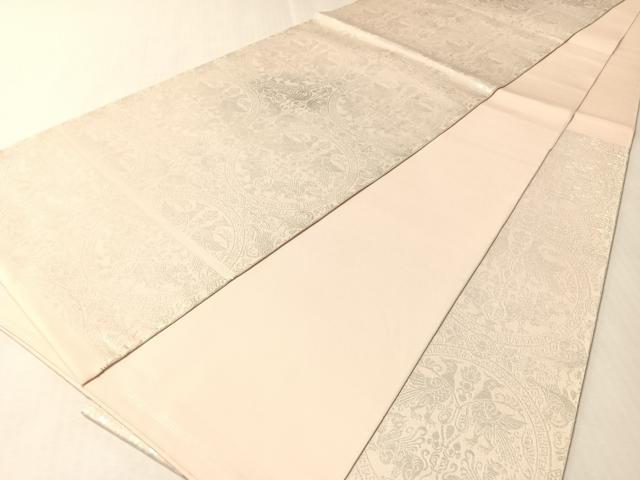 平和屋着物●西陣 川島織物 六通柄 本袋帯 双鳥丸文 銀糸 正絹 逸品 CABM3017vp