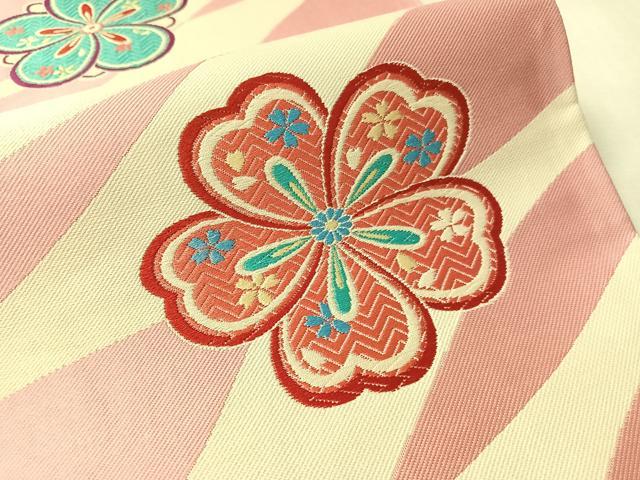 平和屋着物●六通柄袋帯 唐織 舞花文 正絹 逸品 CABM3029vp