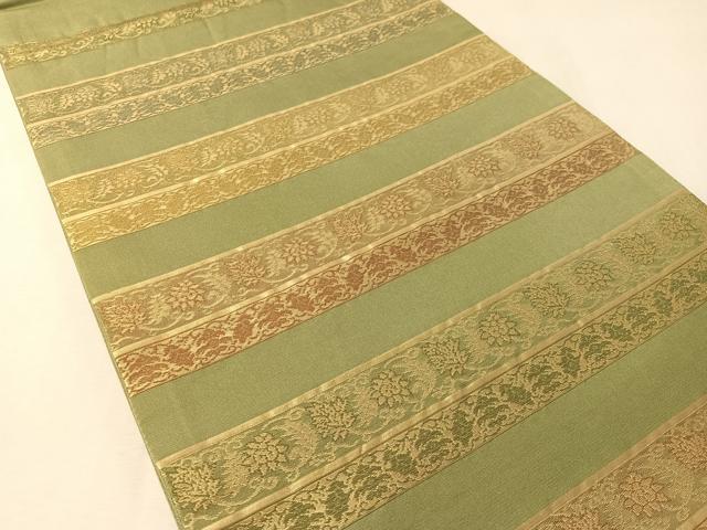 平和屋着物●六通柄袋帯 嵯峨野間道 金糸 正絹 逸品 CABM3031vp
