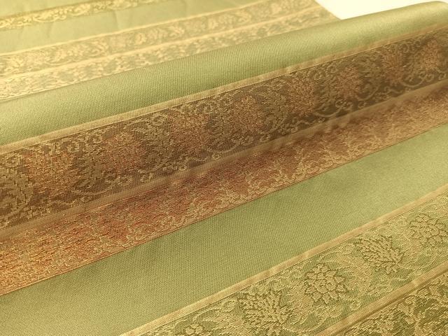 平和屋着物●六通柄袋帯 嵯峨野間道 金糸 正絹 逸品 CABM3031vp