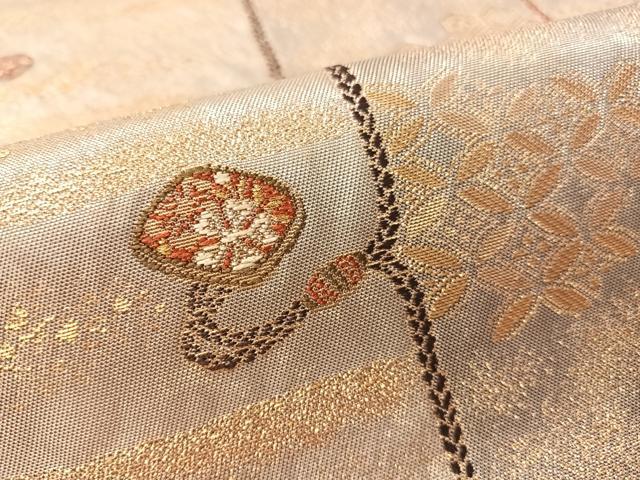 平和屋着物●西陣の名門 加納幸謹製 六通柄袋帯 唐織 漆紐蒔絵 金銀糸 正絹 逸品 未使用 CABM3039vp