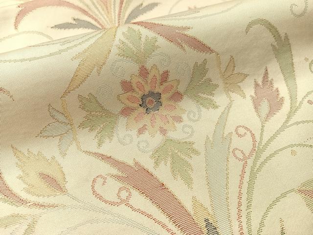 平和屋着物●六通柄 本袋帯 花唐草文 金糸 正絹 逸品 CABM3046vp