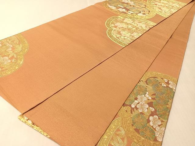 平和屋着物●西陣 川島織物 本金 六通柄 本袋帯 本極錦 正絹 逸品 CABM3062vp