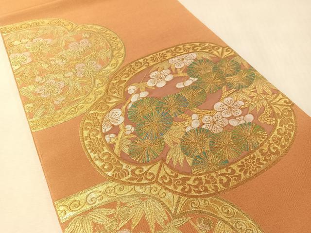 平和屋着物●西陣 川島織物 本金 六通柄 本袋帯 本極錦 正絹 逸品 CABM3062vp
