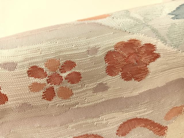 平和屋着物●太鼓柄袋帯 すくい織 切嵌人物文 金糸 正絹 逸品 CABM3075vp