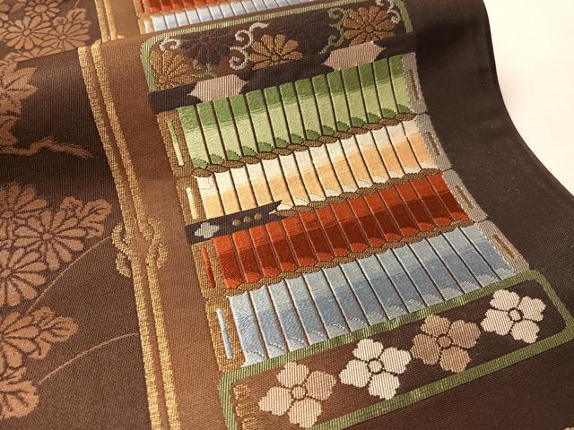 平和屋着物●西陣 六通柄袋帯 唐織 鎧縅 金銀糸 正絹 逸品 CABM3077vp