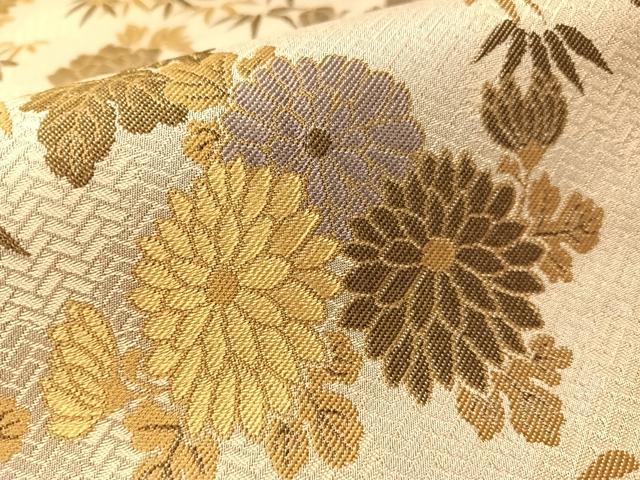 平和屋着物●両面 全通柄 本袋帯 花唐草文 黒地 正絹 逸品 CABM3087vp