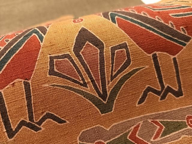 平和屋着物●太鼓柄袋帯 紬地 双鳥花文 正絹 逸品 CABM3088vp