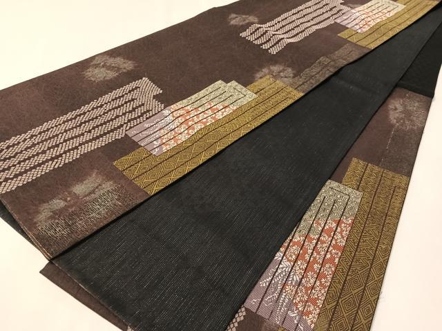 平和屋着物●六通柄袋帯 源氏香 金糸 正絹 逸品 未使用 CABM3089vp