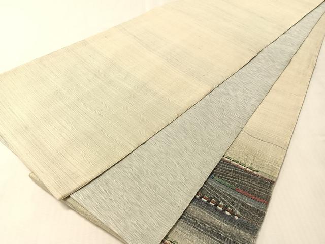平和屋着物●太鼓柄袋帯 紬地 もじり織 横段文 正絹 逸品 CABM3095vp
