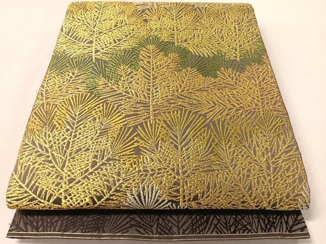 平和屋着物●皇室・伊勢神宮御用 御御帯 山口美術織物 山口弘躬 六通柄袋帯 唐織 吉祥松寿文 金糸 正絹 逸品 CABM3102vp