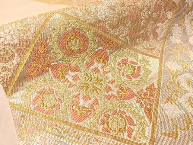 平和屋着物●西陣 川島織物 六通柄 本袋帯 唐織 有職菱文 金銀糸 共箱付き 正絹 逸品 CABM3117vp