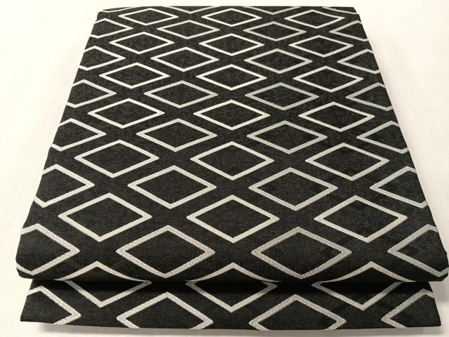 平和屋着物●西陣 織楽浅野 九寸開き名古屋帯 菱文 黒地 銀糸 正絹 逸品 CABM3132vp